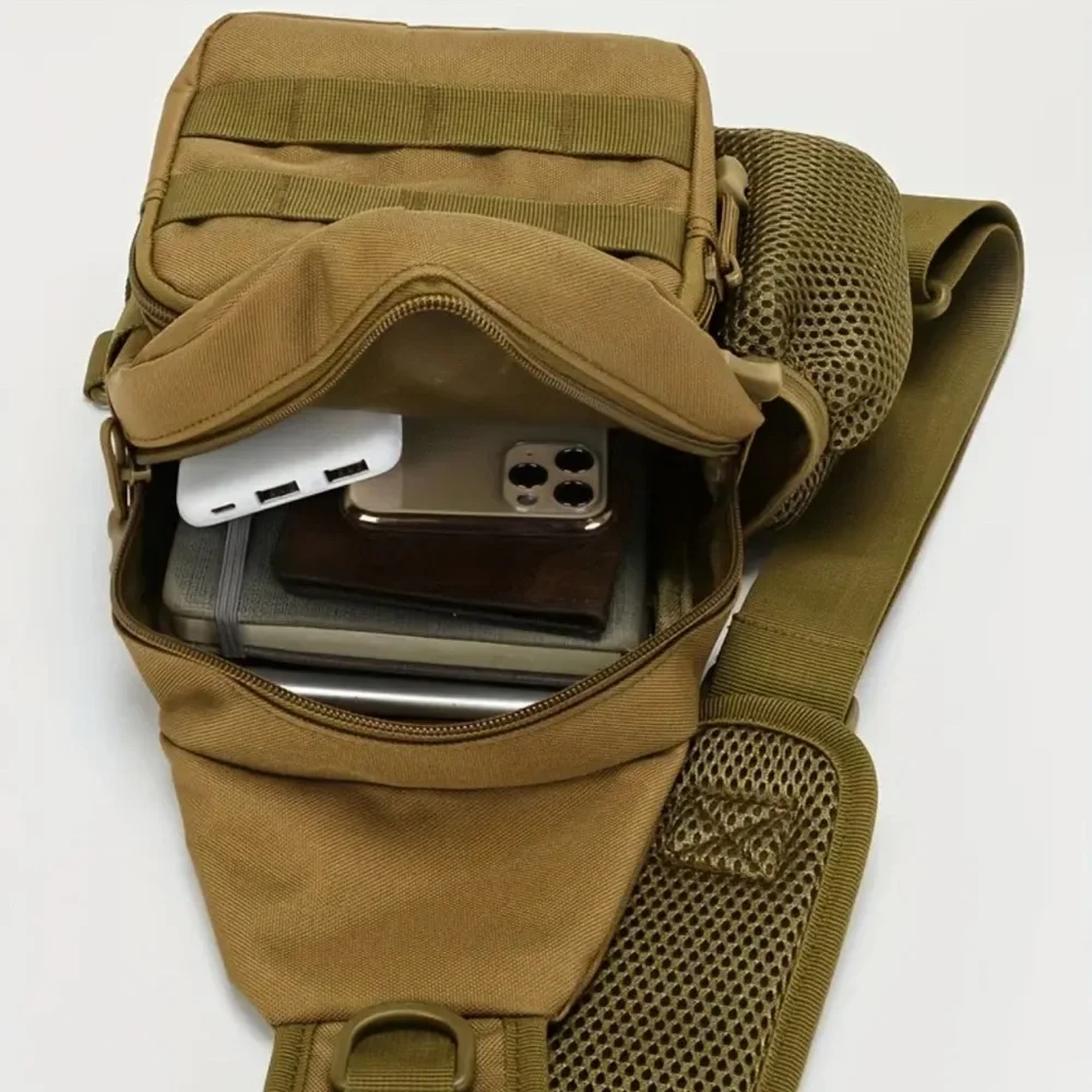 Men's Tactical Sling Bag Waterproof Durable Nylon Work Travel Hiking Camping